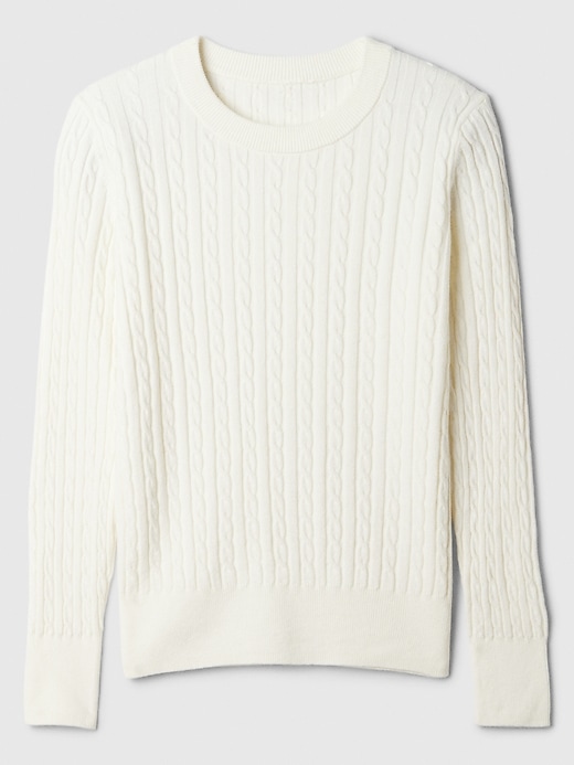 Image number 5 showing, CashSoft Cable-Knit Crewneck Sweater