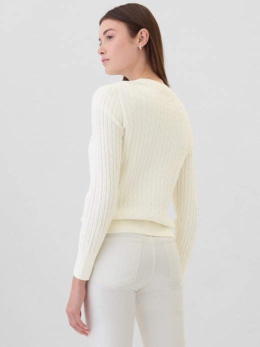 Image number 2 showing, CashSoft Cable-Knit Crewneck Sweater