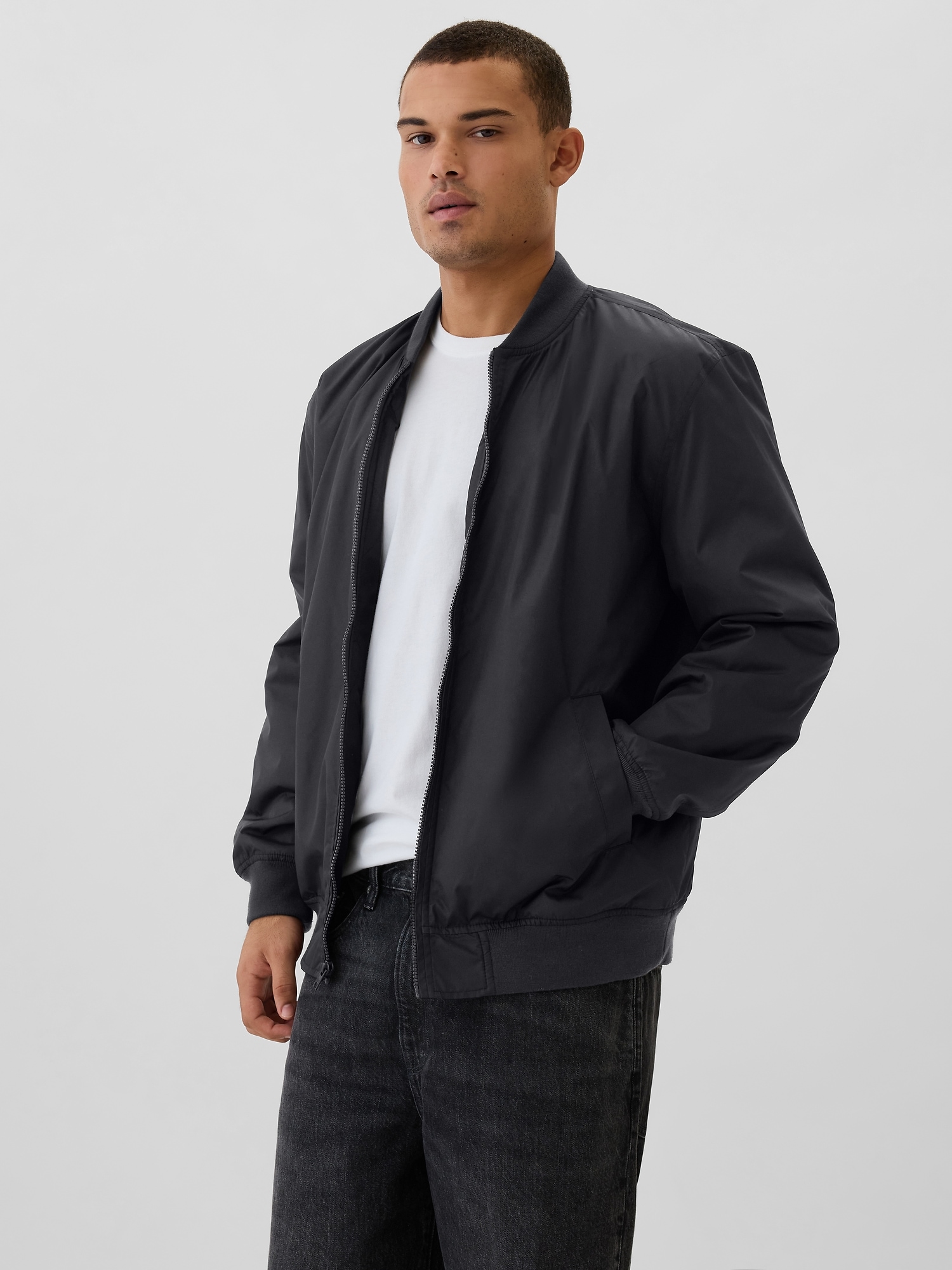 Relaxed Ripstop Bomber Jacket Gap Factory