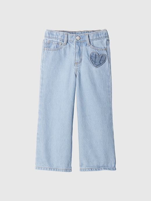 Image number 1 showing, babyGap Heart Wide-Leg Pull-On Jeans
