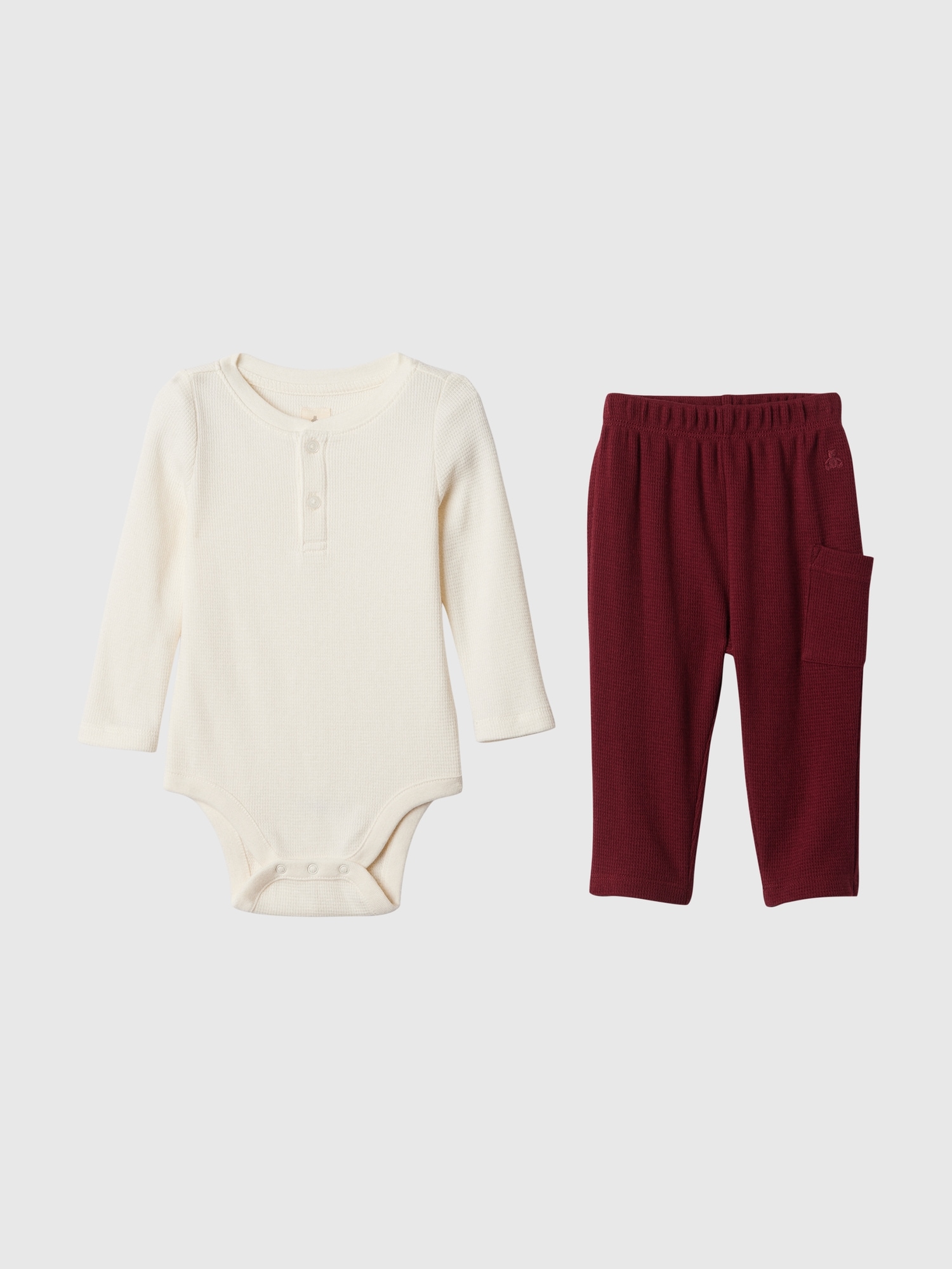 Baby Waffle-Knit Two-Piece Outfit Set