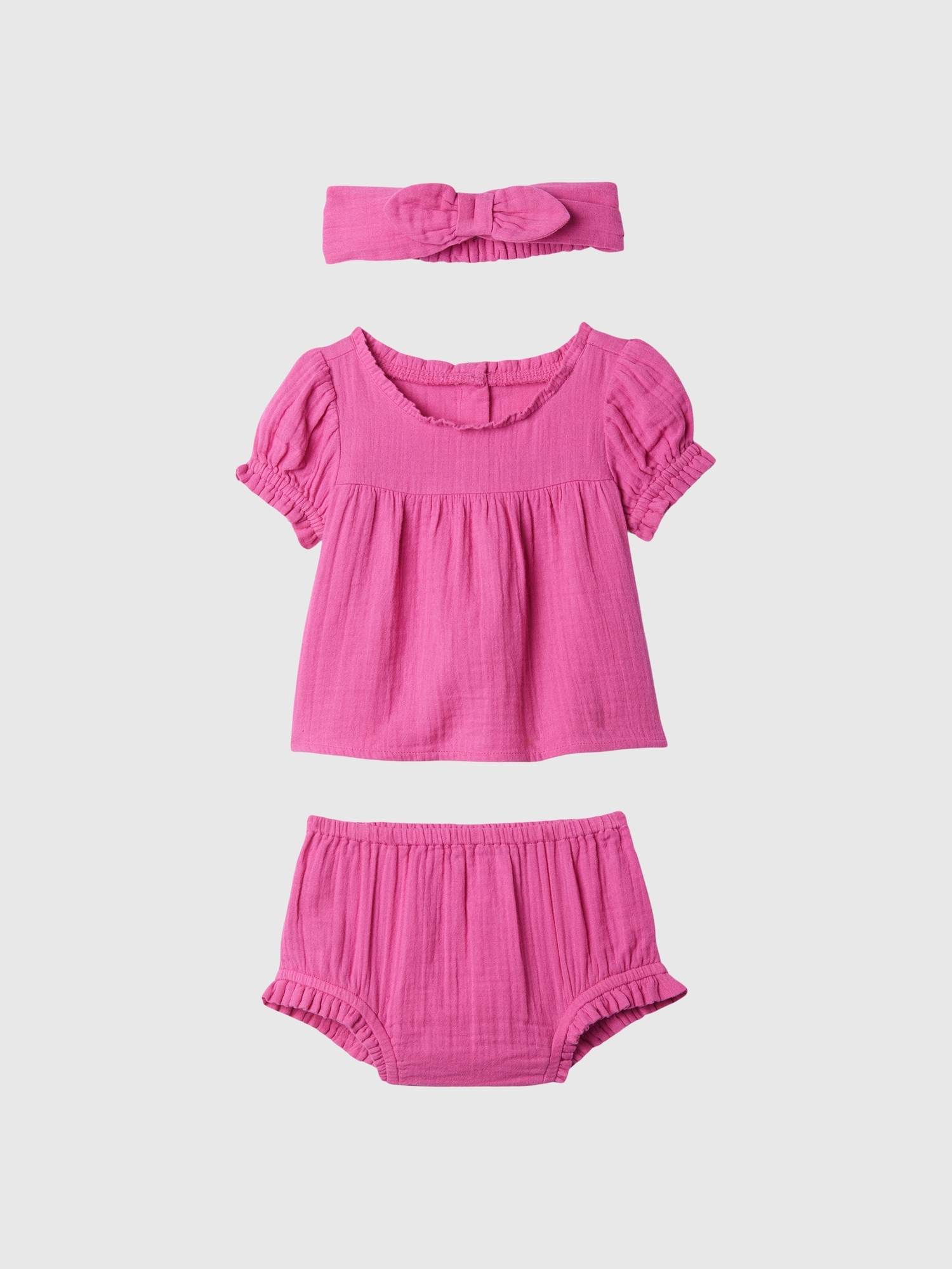 Baby Gauze Three-Piece Outfit Set