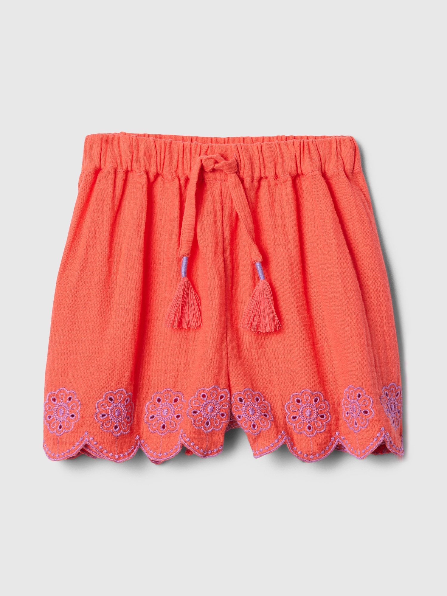 babyGap Gauze Eyelet Pull-On Shorts - Orange