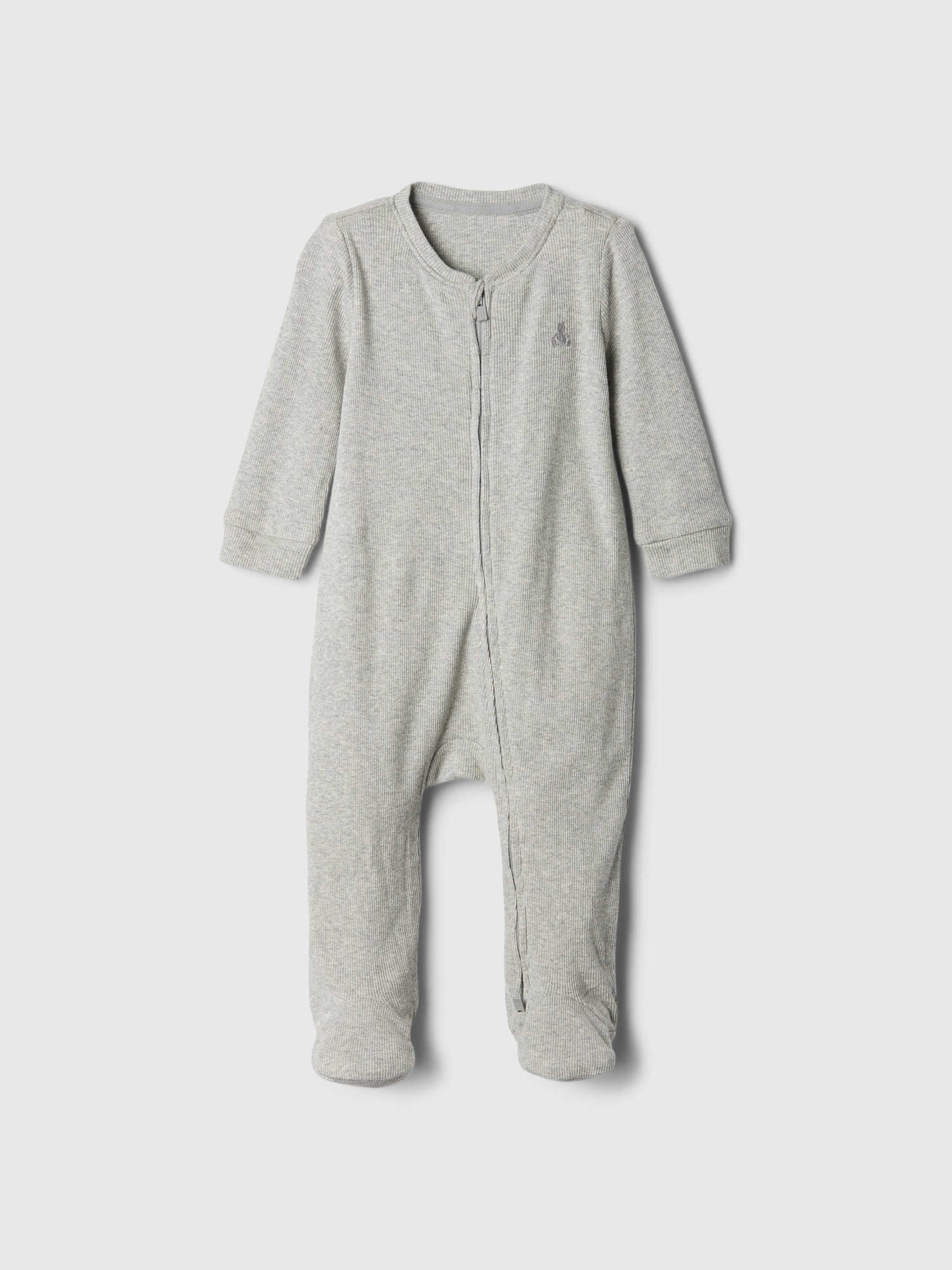 Baby Ribbed Two-Way Zip One-Piece