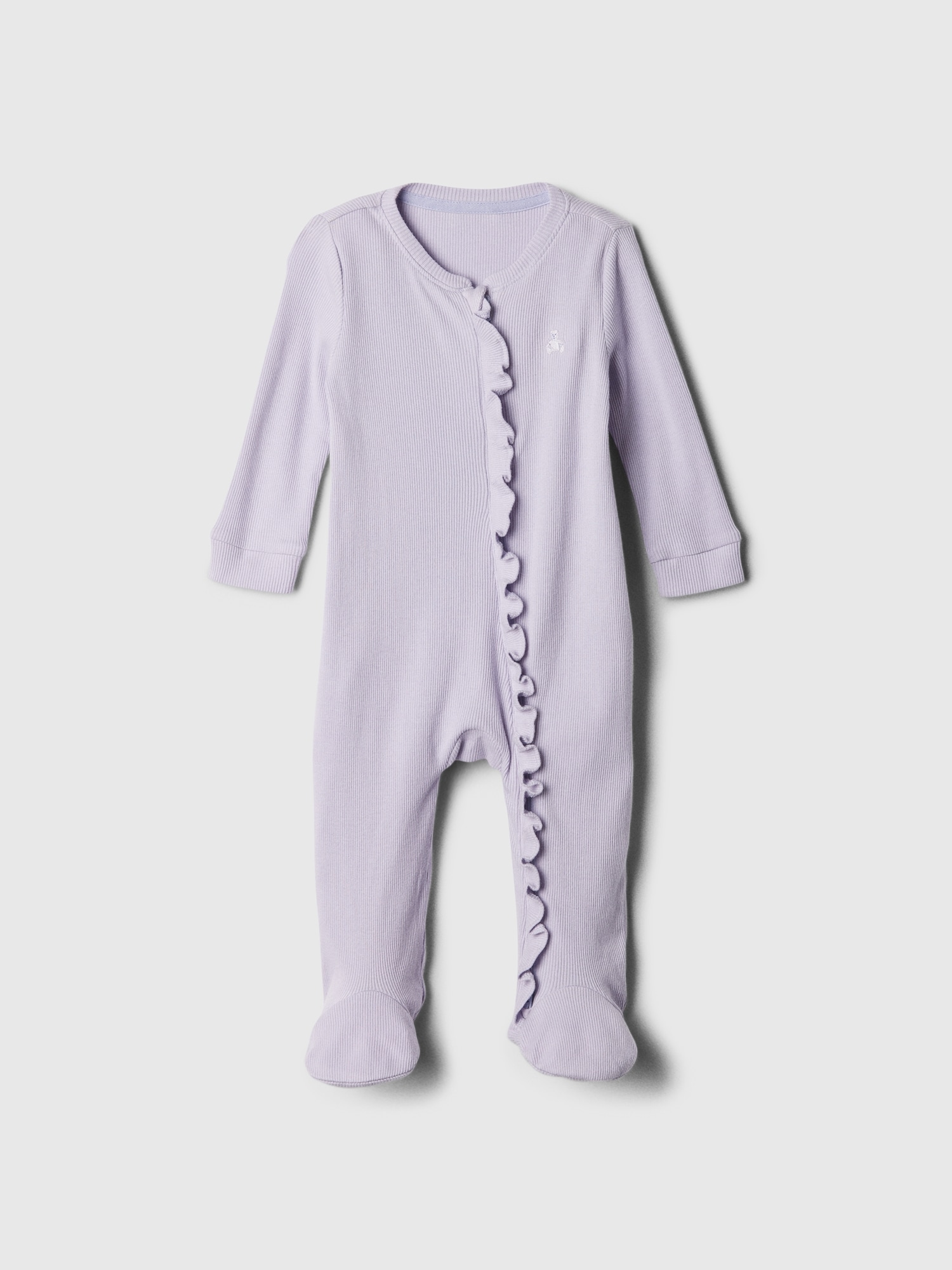 Baby Ribbed Two-Way Zip One-Piece