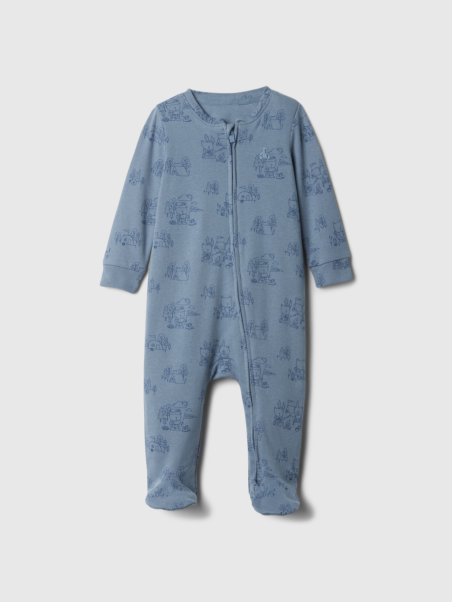 Baby Print Two-Way Zip One-Piece