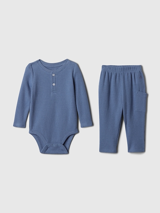 Image number 4 showing, Baby Waffle-Knit Two-Piece Outfit Set