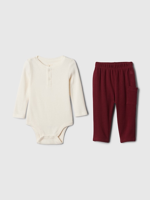 Image number 1 showing, Baby Waffle-Knit Two-Piece Outfit Set