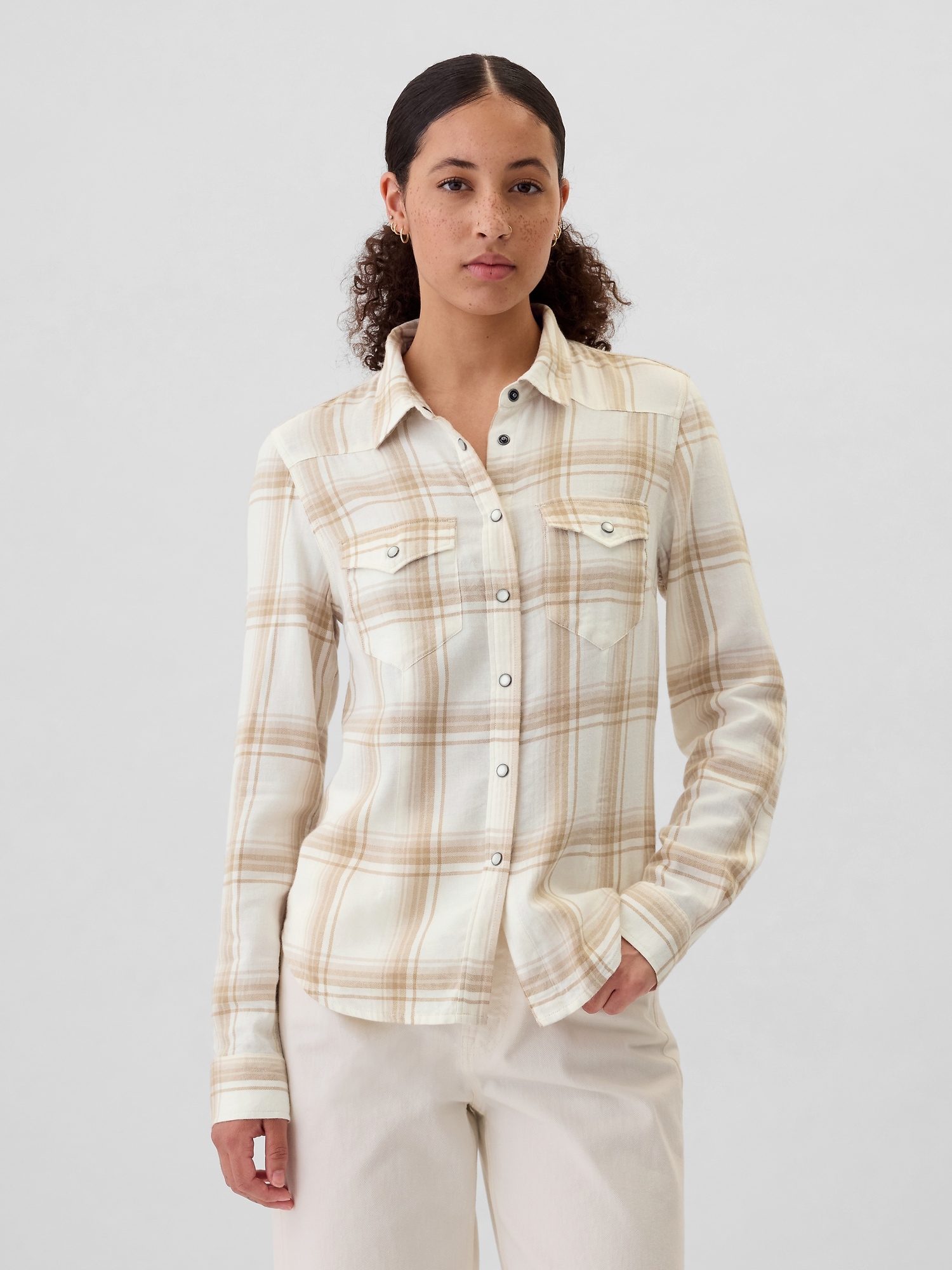 Plaid Flannel Western Shirt - Multi