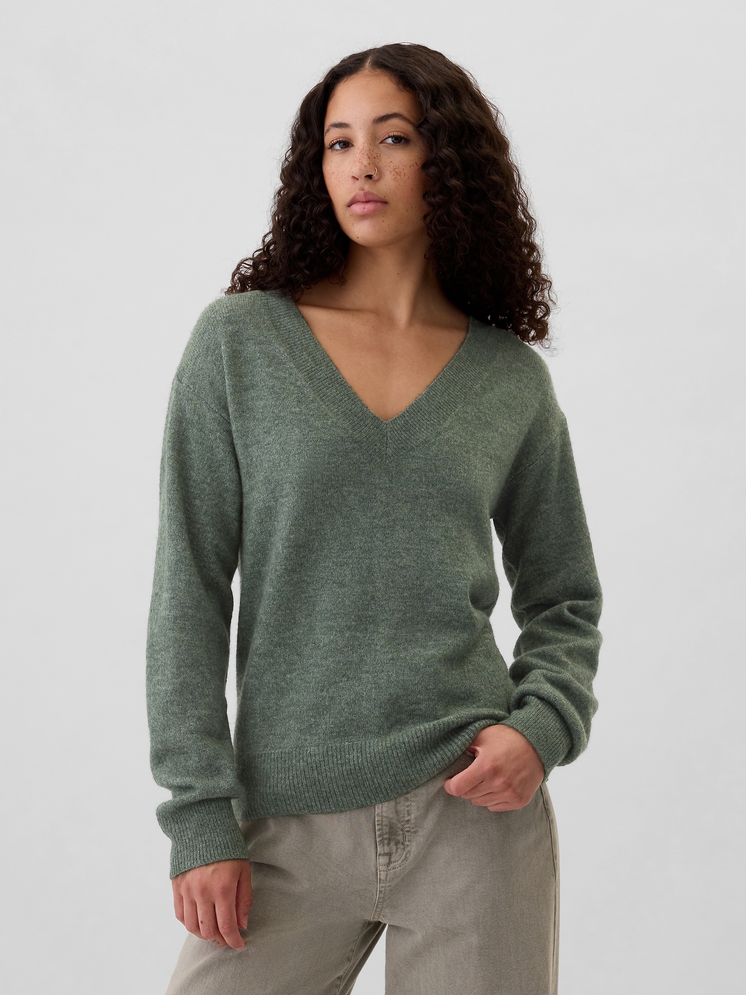 Relaxed V-Neck Sweater