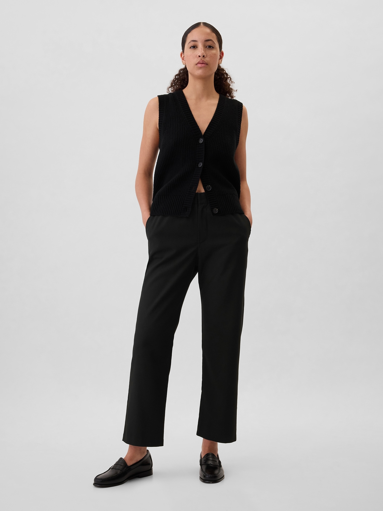 Recycled Mid Rise Easy Straight Leg Pants