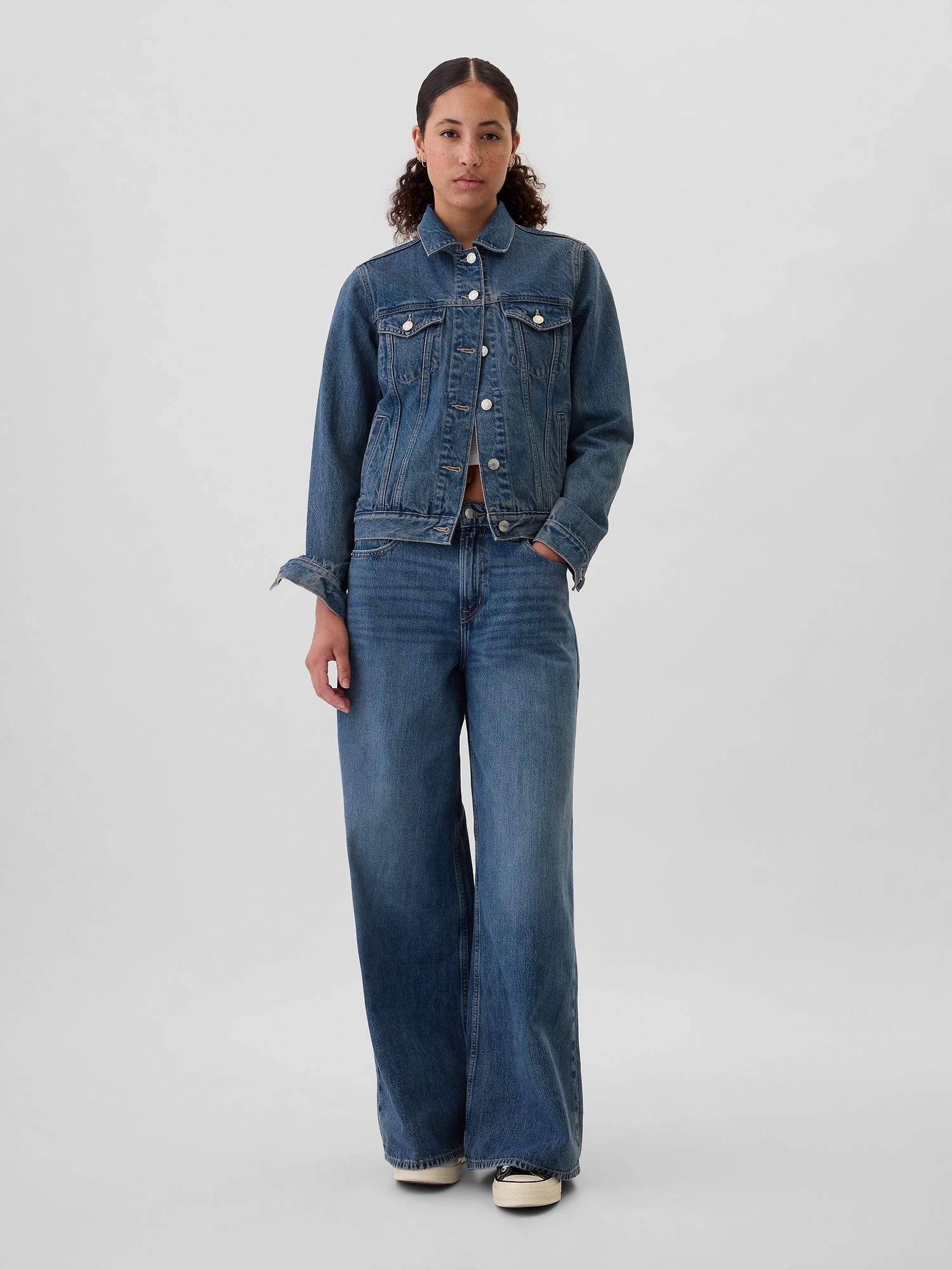 Mid Rise Drapey Soft Baggy Jeans