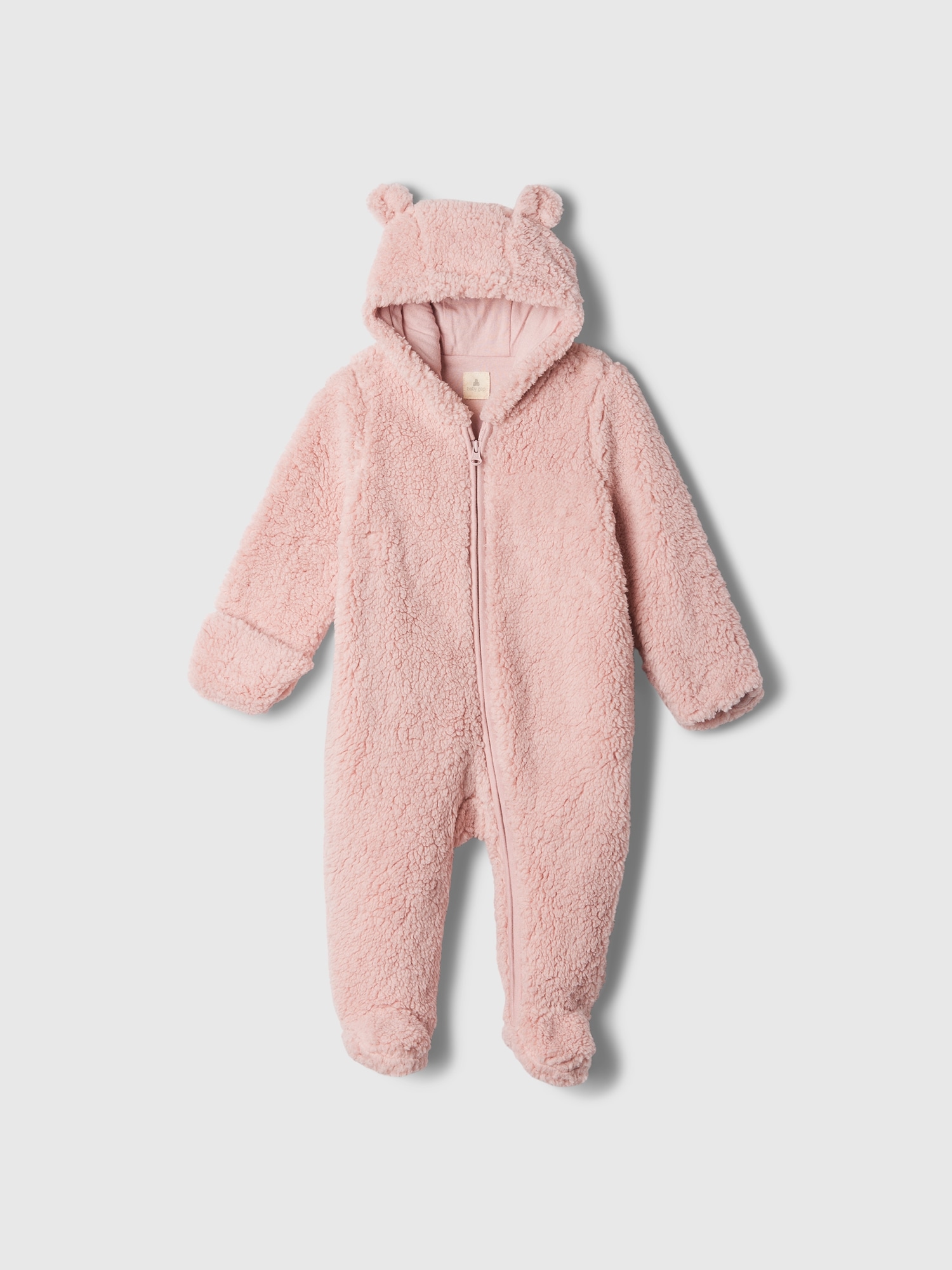 Baby Sherpa Hoodie One-Piece - Pink