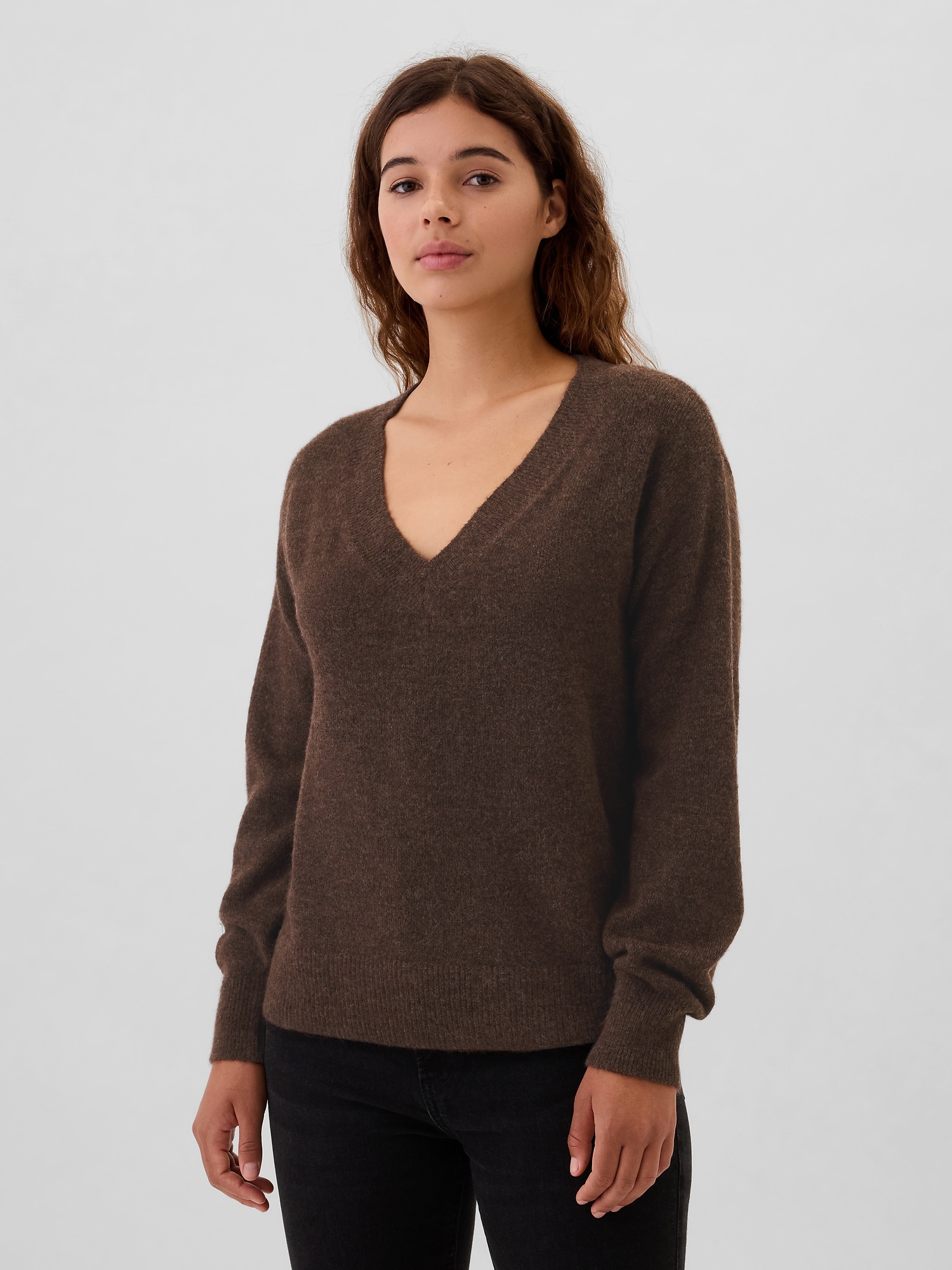 Relaxed V Neck Sweater Gap Factory