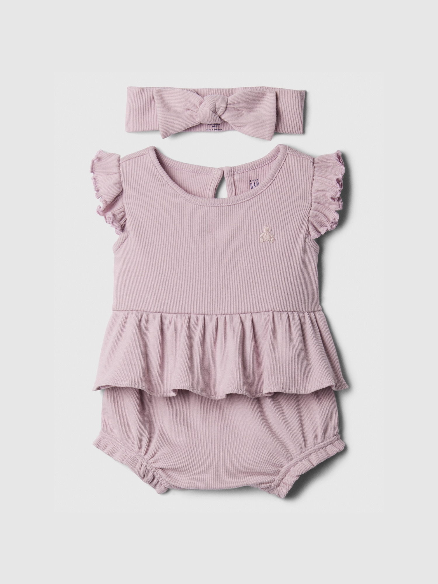 Baby Ribbed Three-Piece Outfit Set