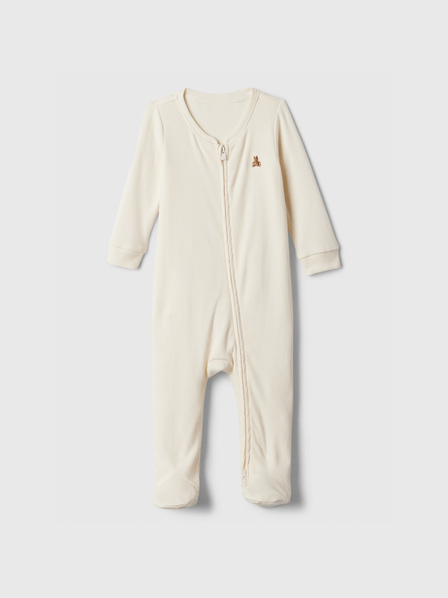 Baby Ribbed Two-Way Zip One-Piece