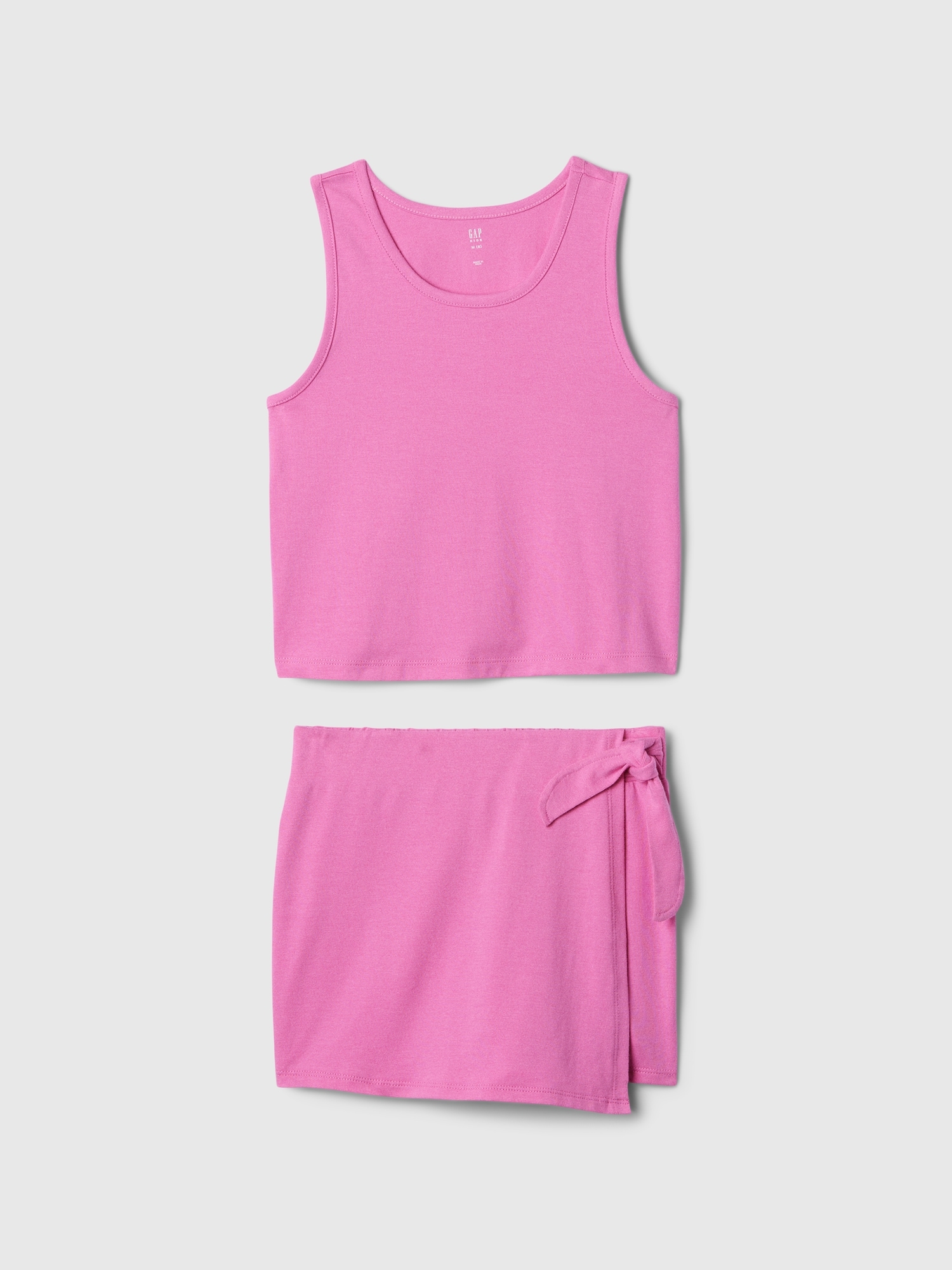 Kids Skort Two-Piece Outfit Set - Pink