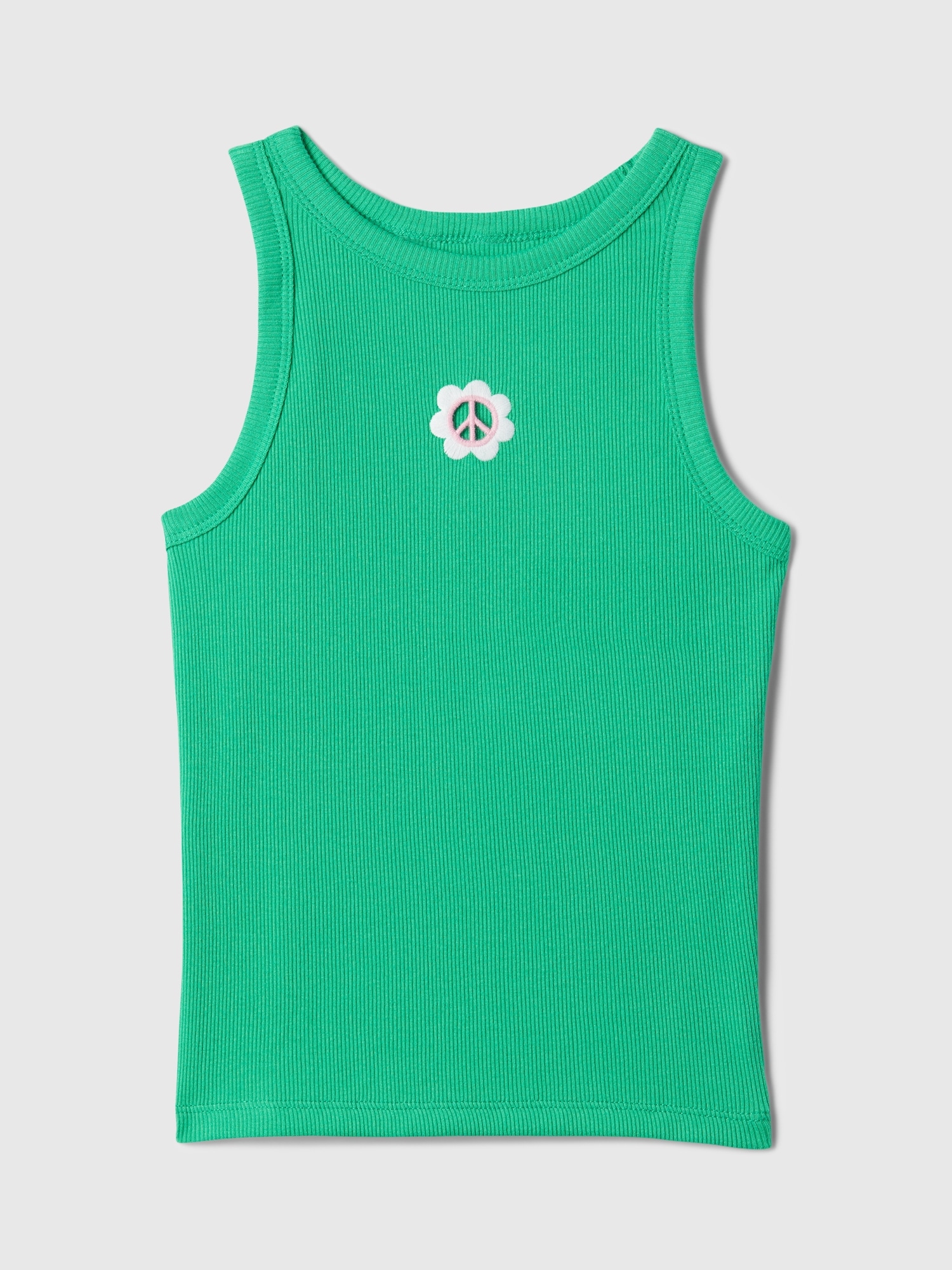 Kids Ribbed High Neck Tank