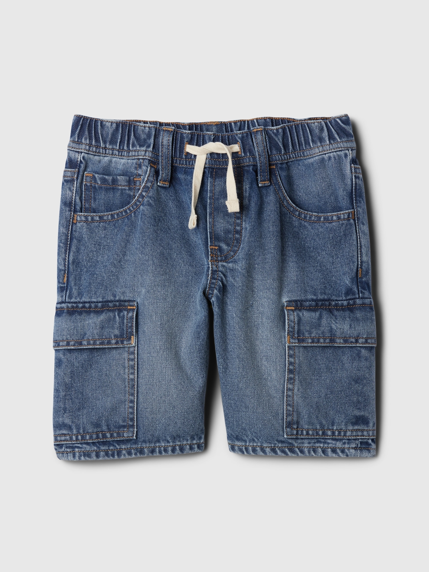 Kids Denim Pull-On Cargo Shorts