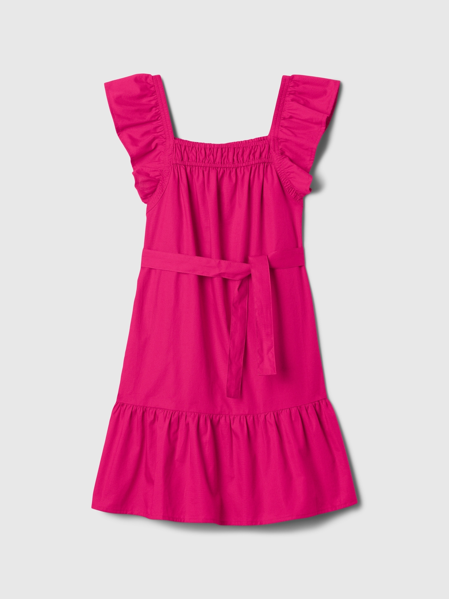 Kids Squareneck Flutter Sleeve Dress