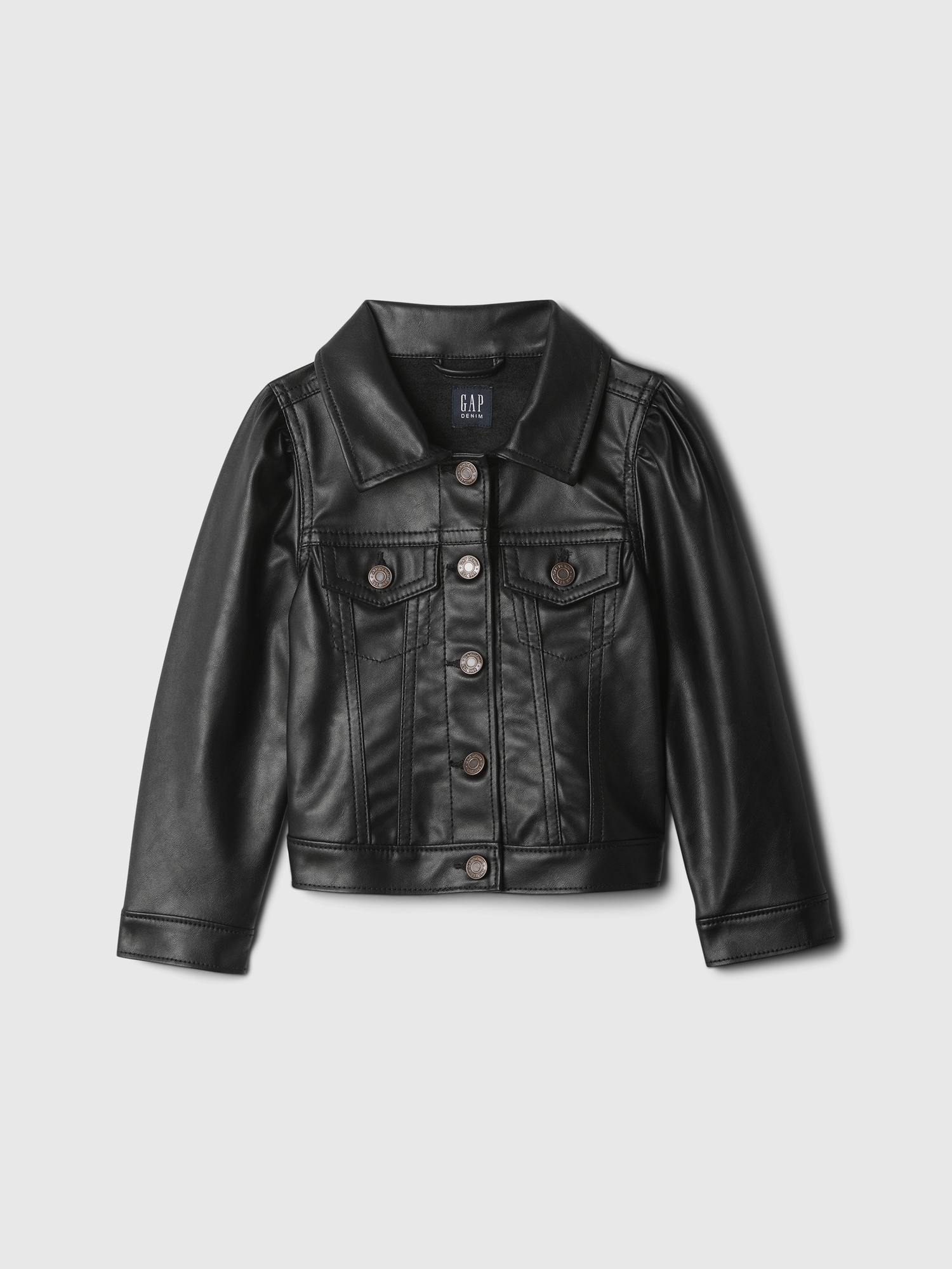 babyGap 100% Recycled Puff Sleeve Vegan-Leather Icon Jacket