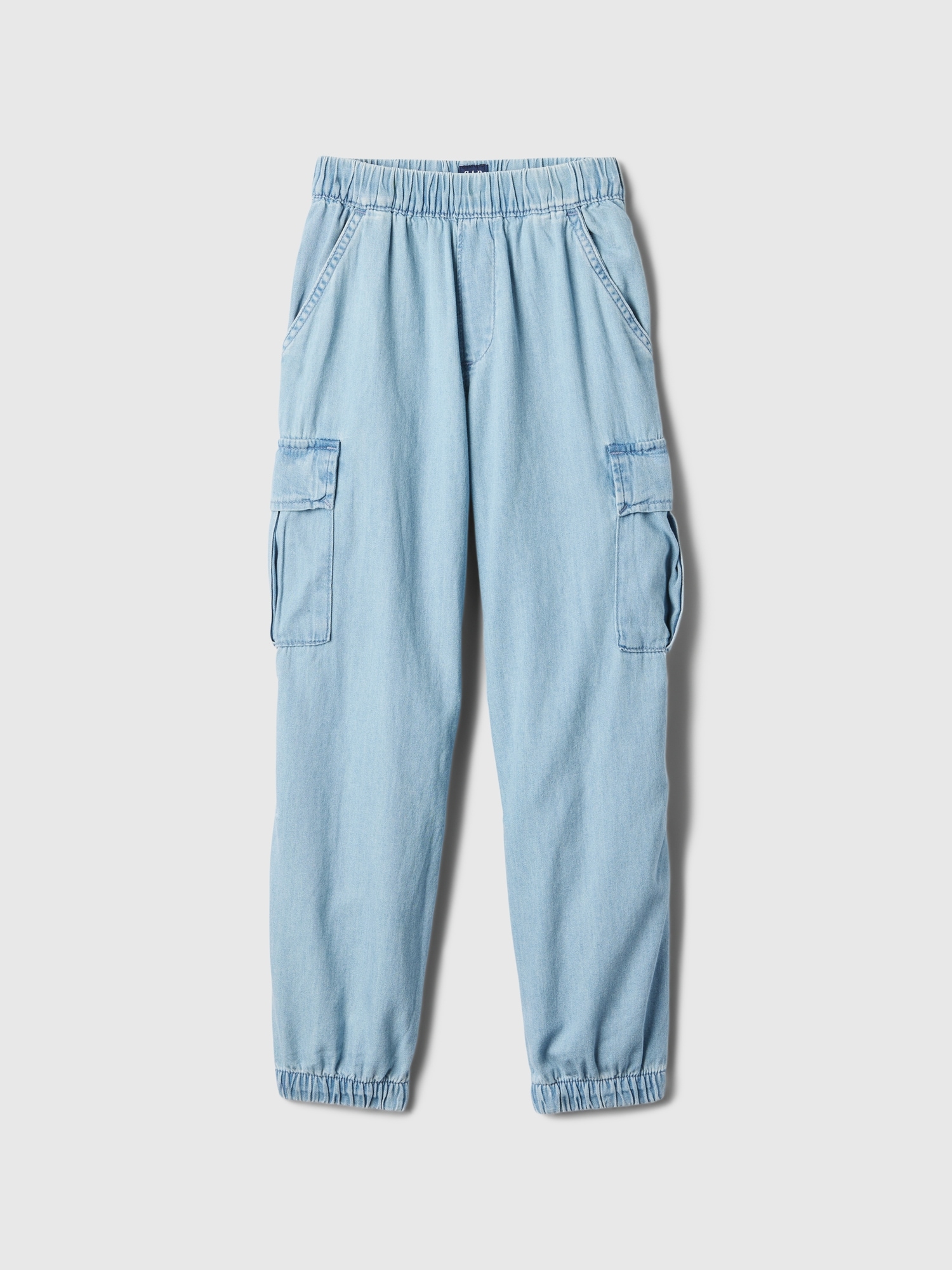 Kids Denim Parachute Cargo Pull-On Pants