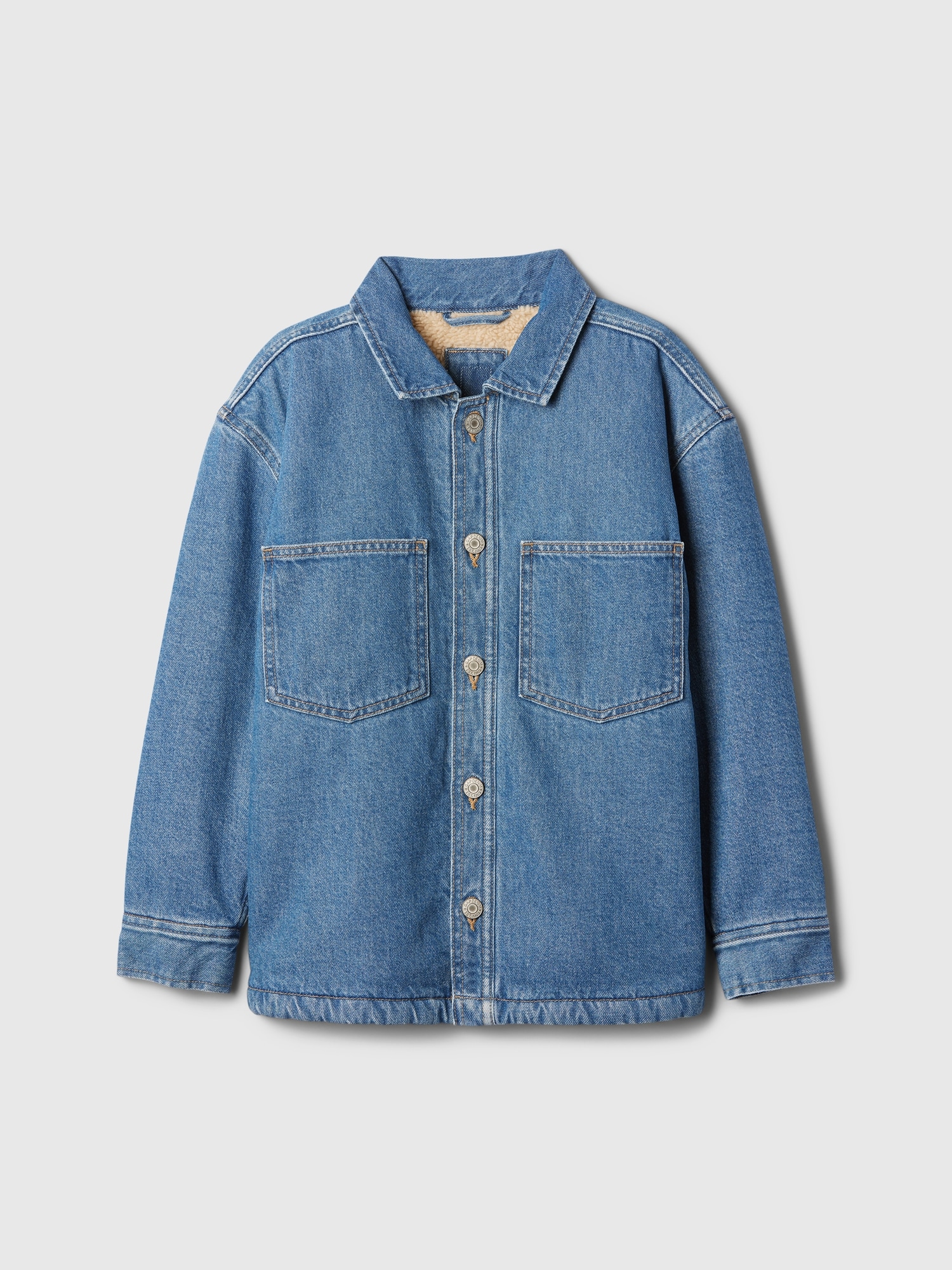 Kids Denim Sherpa Lined Shirt Jacket Gap Factory