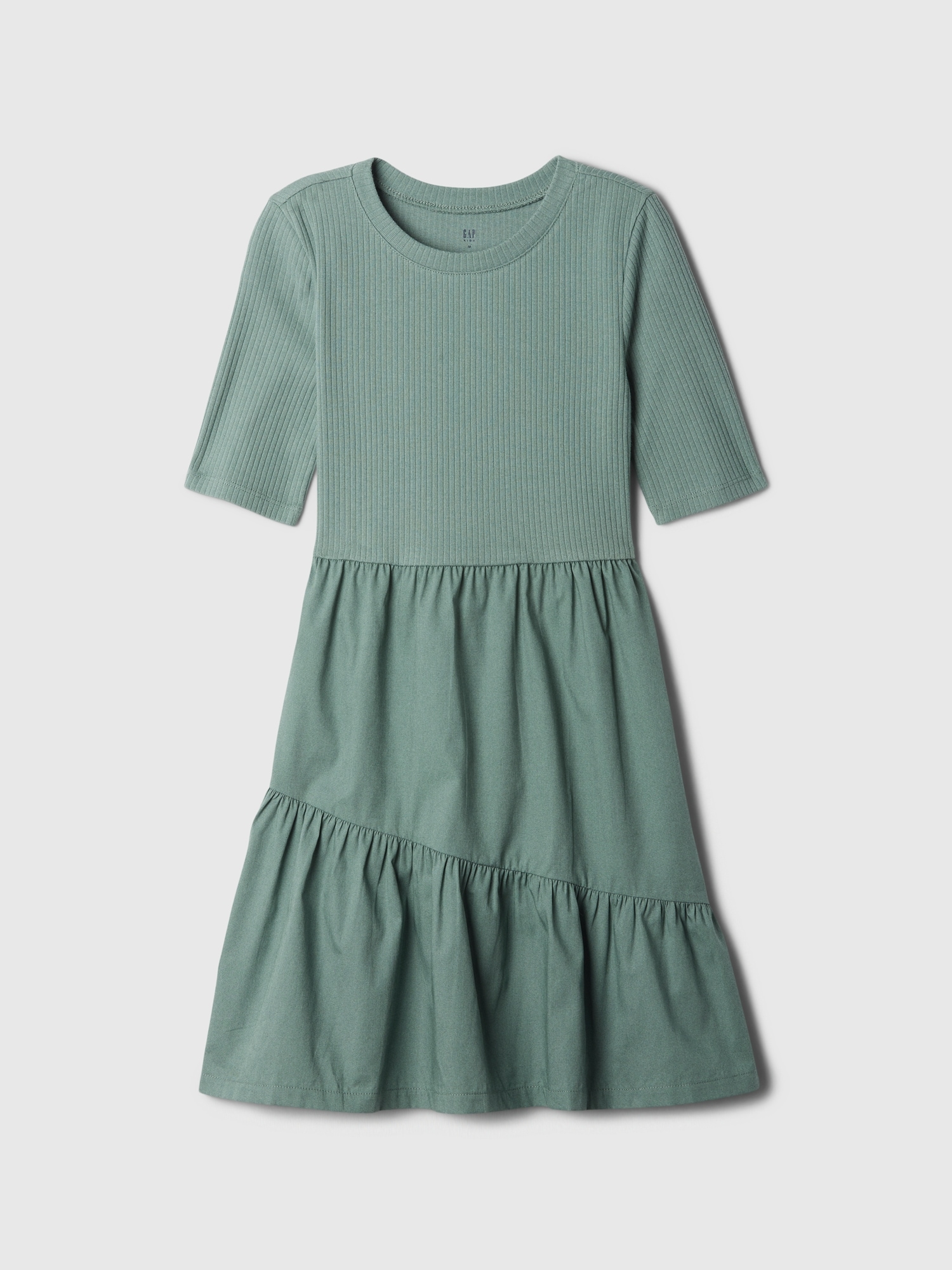 Kids Ribbed Tiered Dress