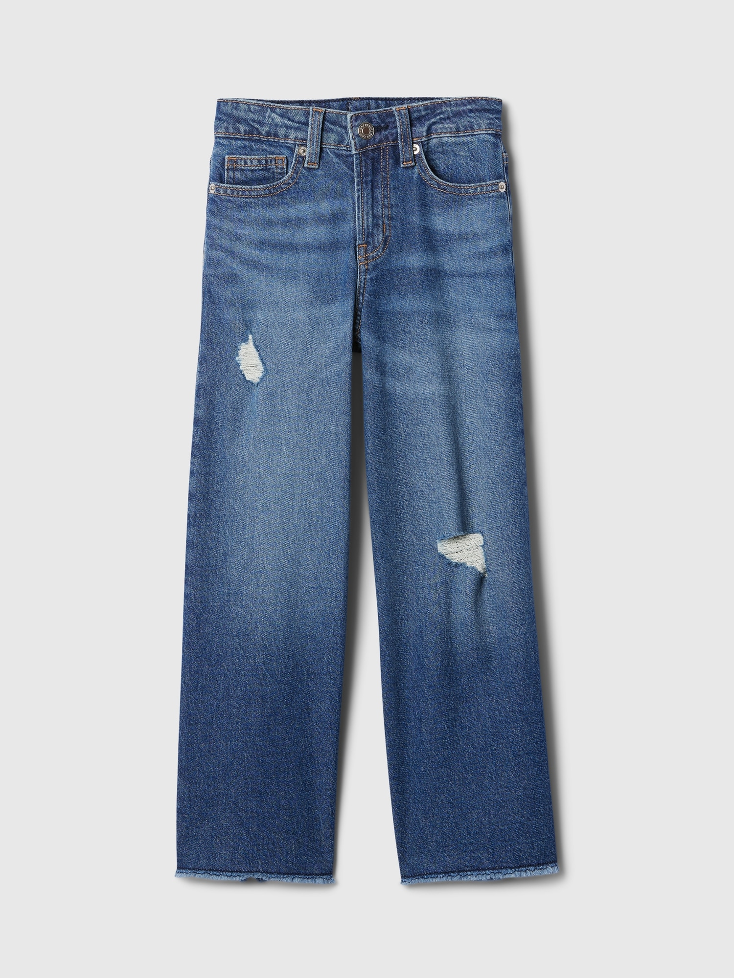 Kids High Rise Wide-Leg Ankle Jeans