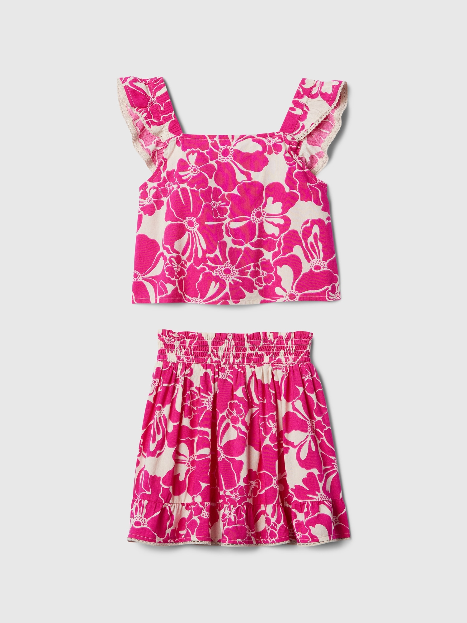 Kids Skirt Two-Piece Outfit Set - Multi