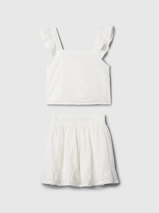 Image number 1 showing, Kids Skirt Two-Piece Outfit Set