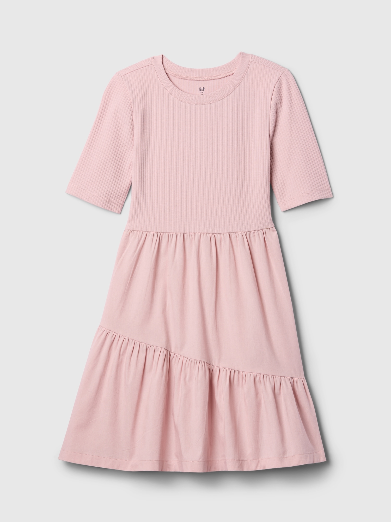 Kids Ribbed Tiered Dress