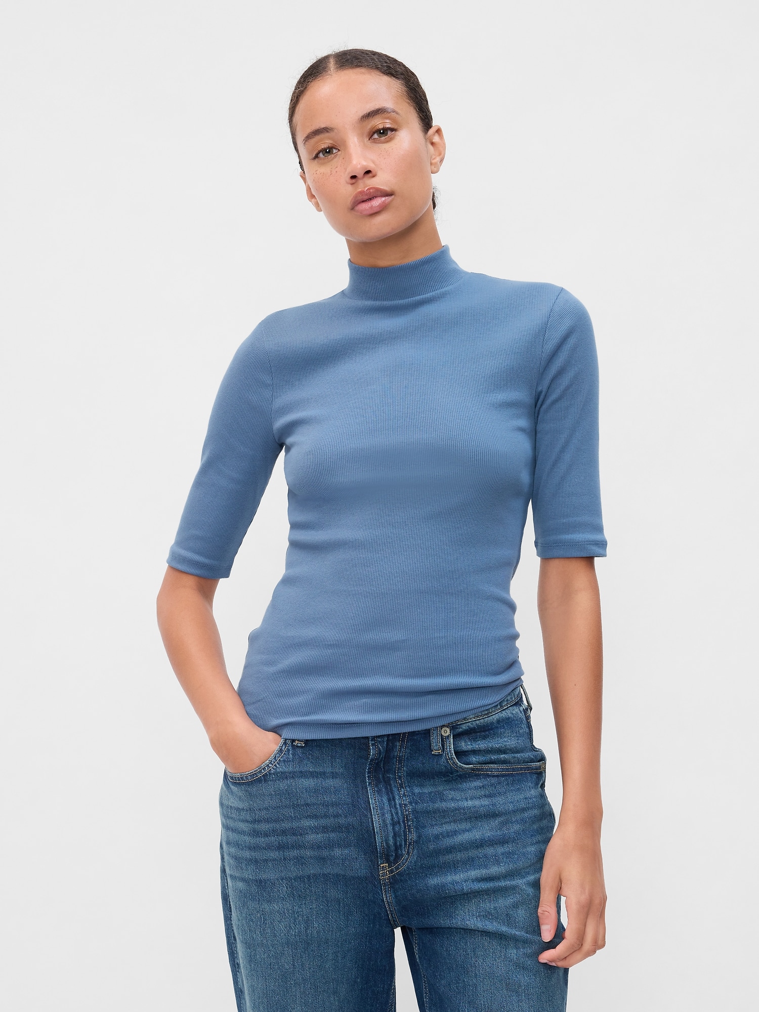 Favorite Ribbed Mockneck Top Gap Factory