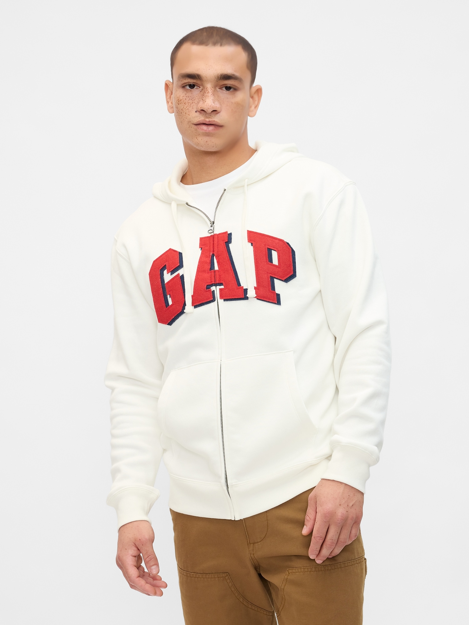 Relaxed Gap Logo Zip Hoodie