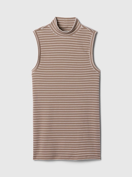 Image number 5 showing, Ribbed Sleeveless Mockneck T-Shirt