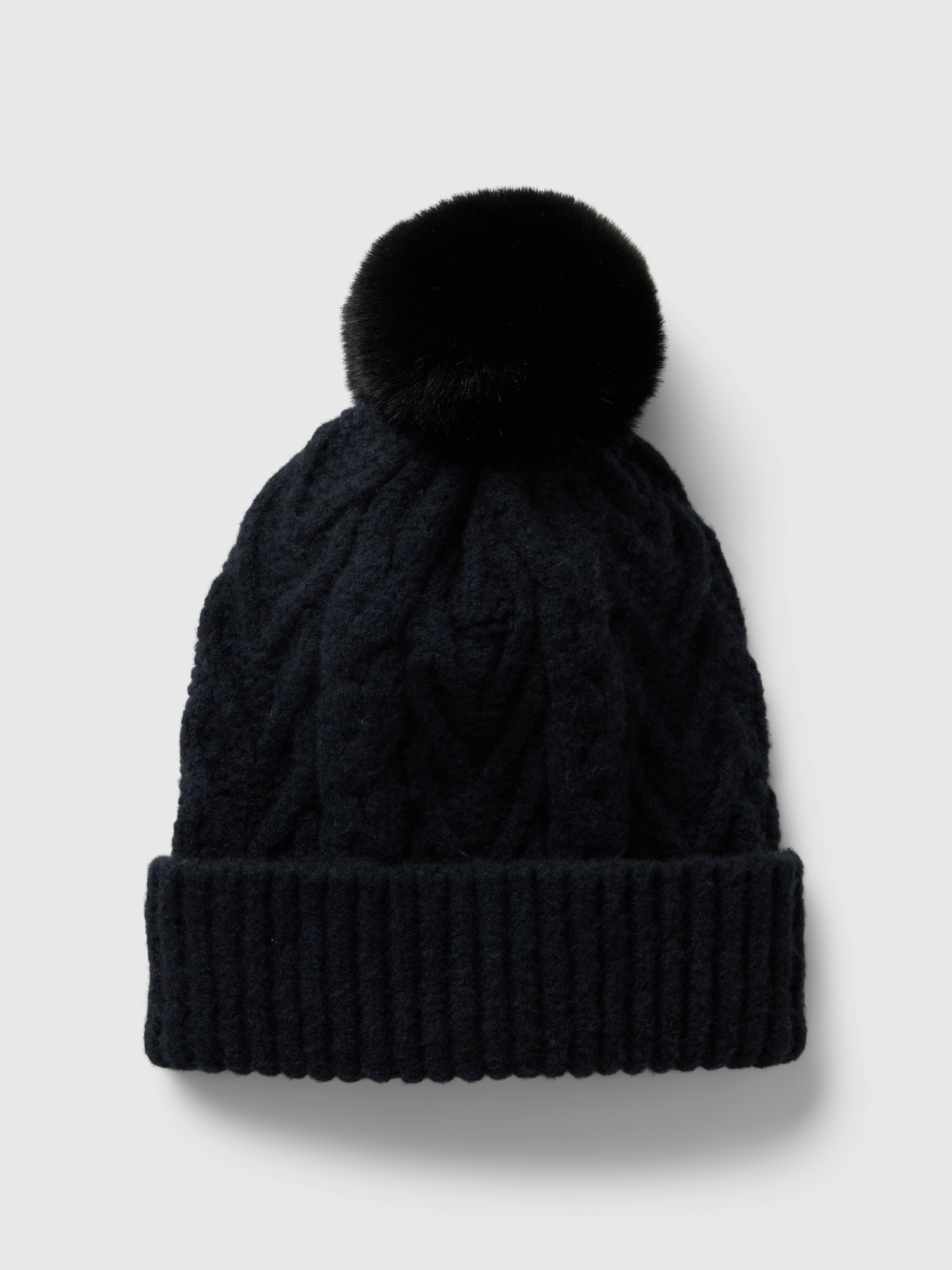 Kids CashSoft Cable-Knit Poof Beanie