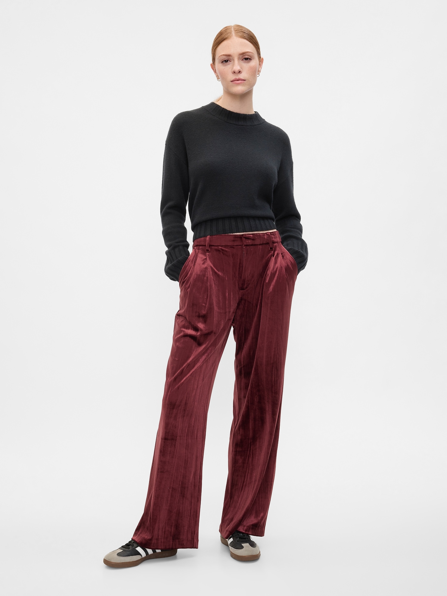 Recycled Easy Crinkle Velvet Trousers