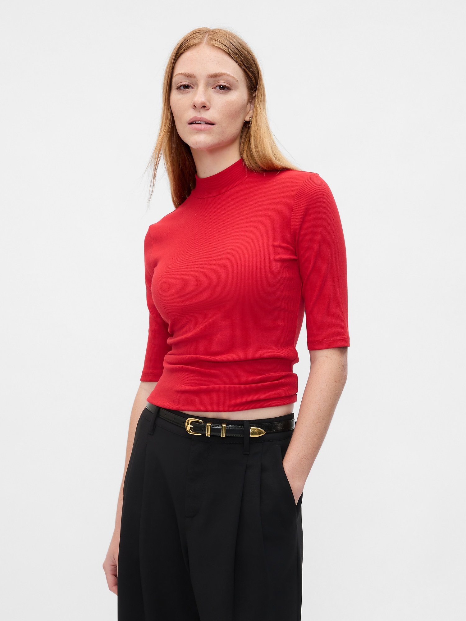 Favorite Ribbed Mockneck Top