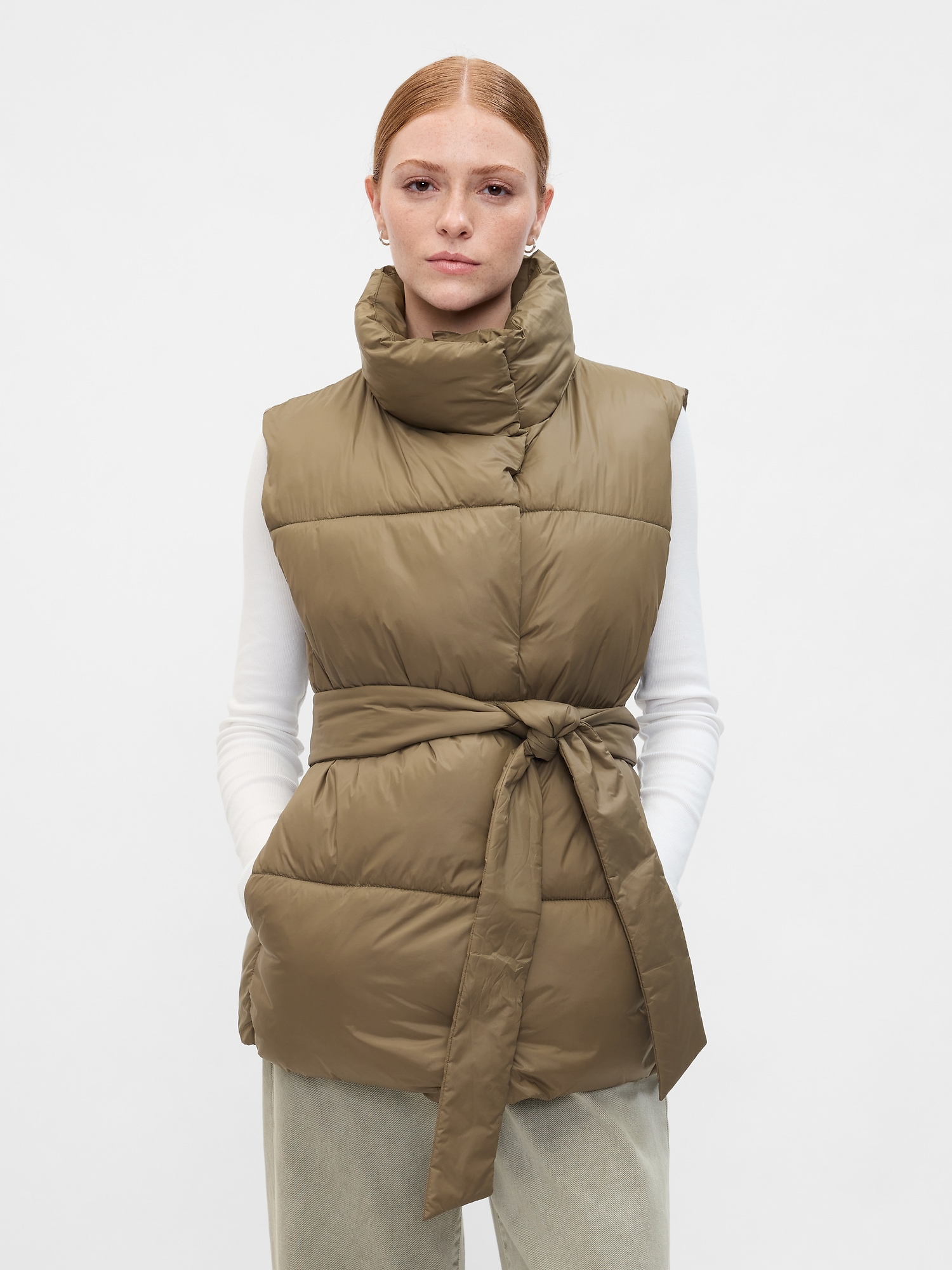 Relaxed Duvet Wrap Puffer Vest