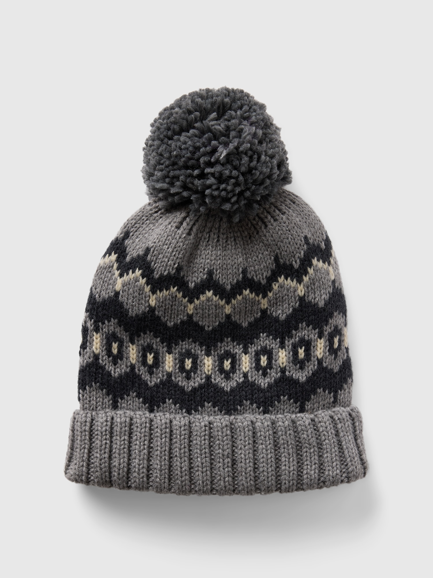 Fair Isle Poof Beanie