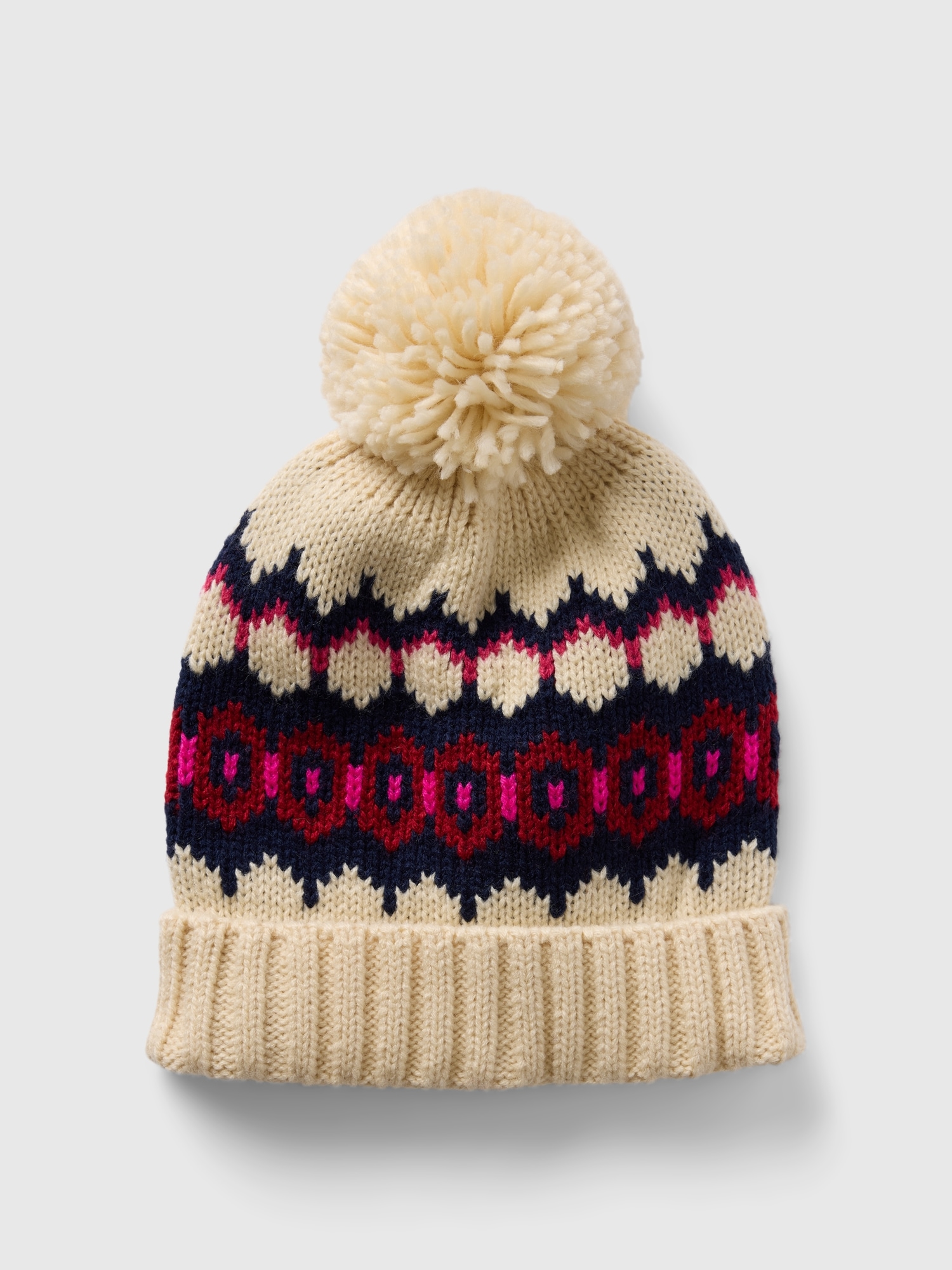 Fair Isle Poof Beanie