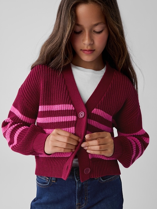 Image number 2 showing, Kids Shaker-Stitch Cardigan