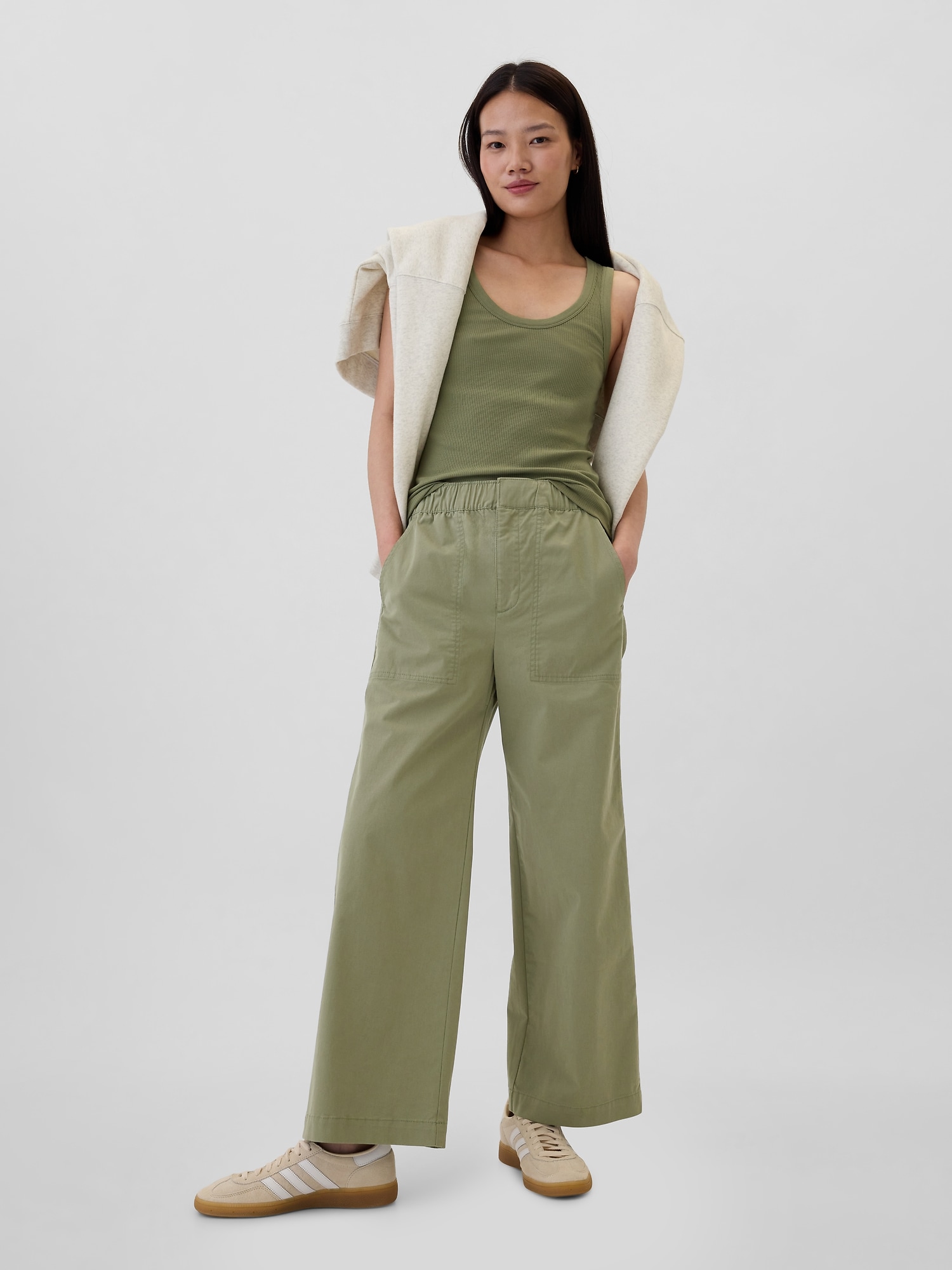 High Rise Easy Wide-Leg Khakis