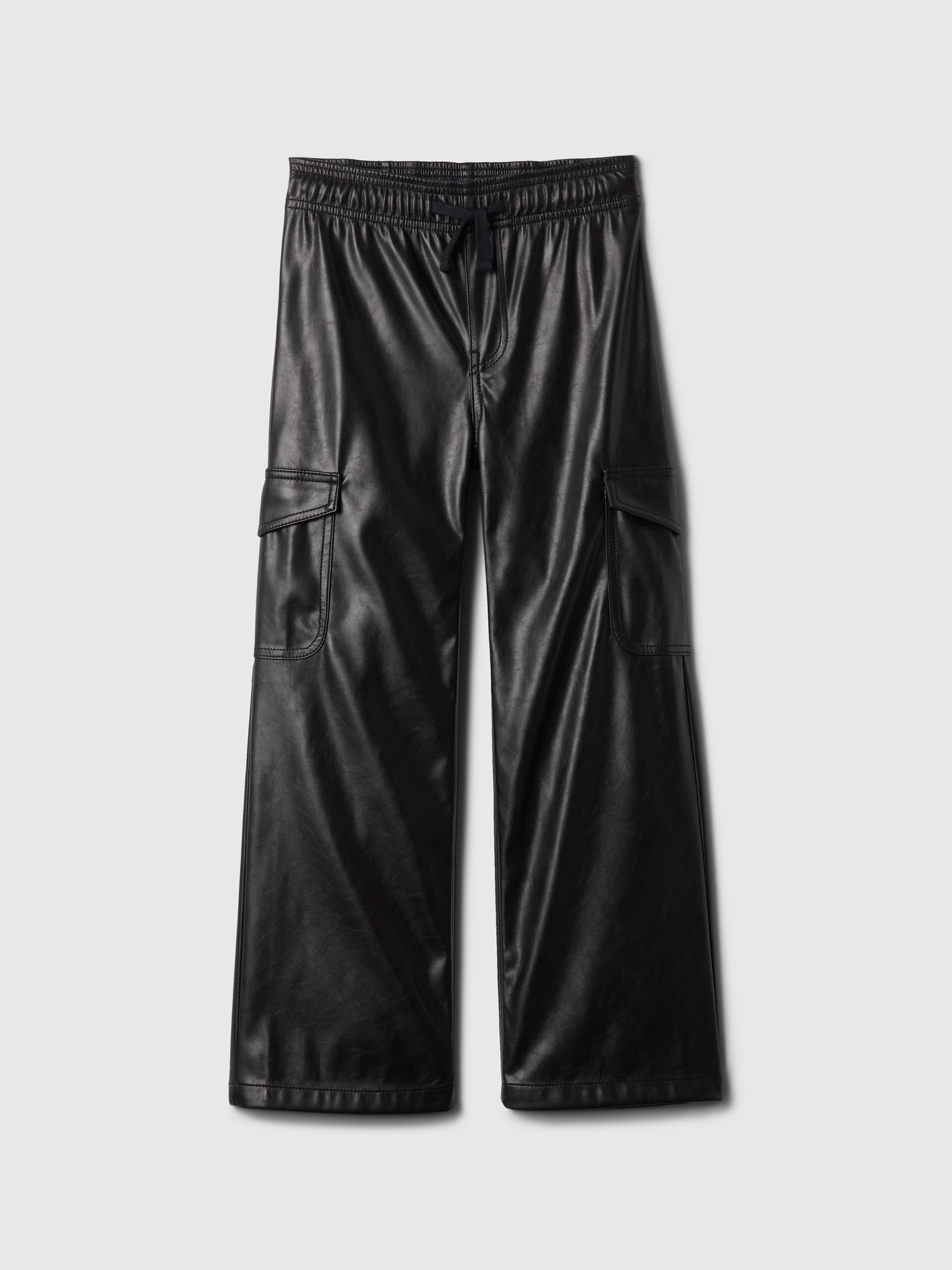 Kids 100% Recycled Easy Vegan-Leather Wide-Leg Pull-On Pants