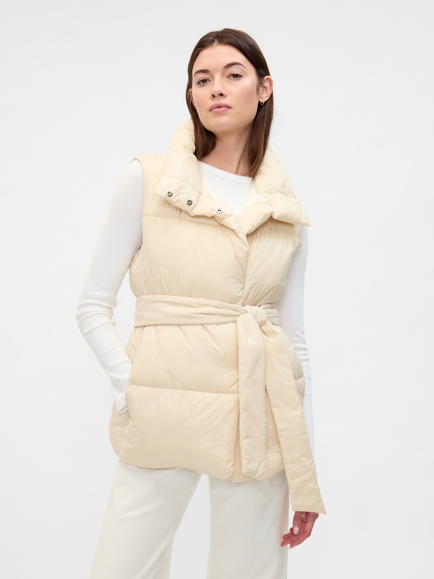 Relaxed Duvet Wrap Puffer Vest