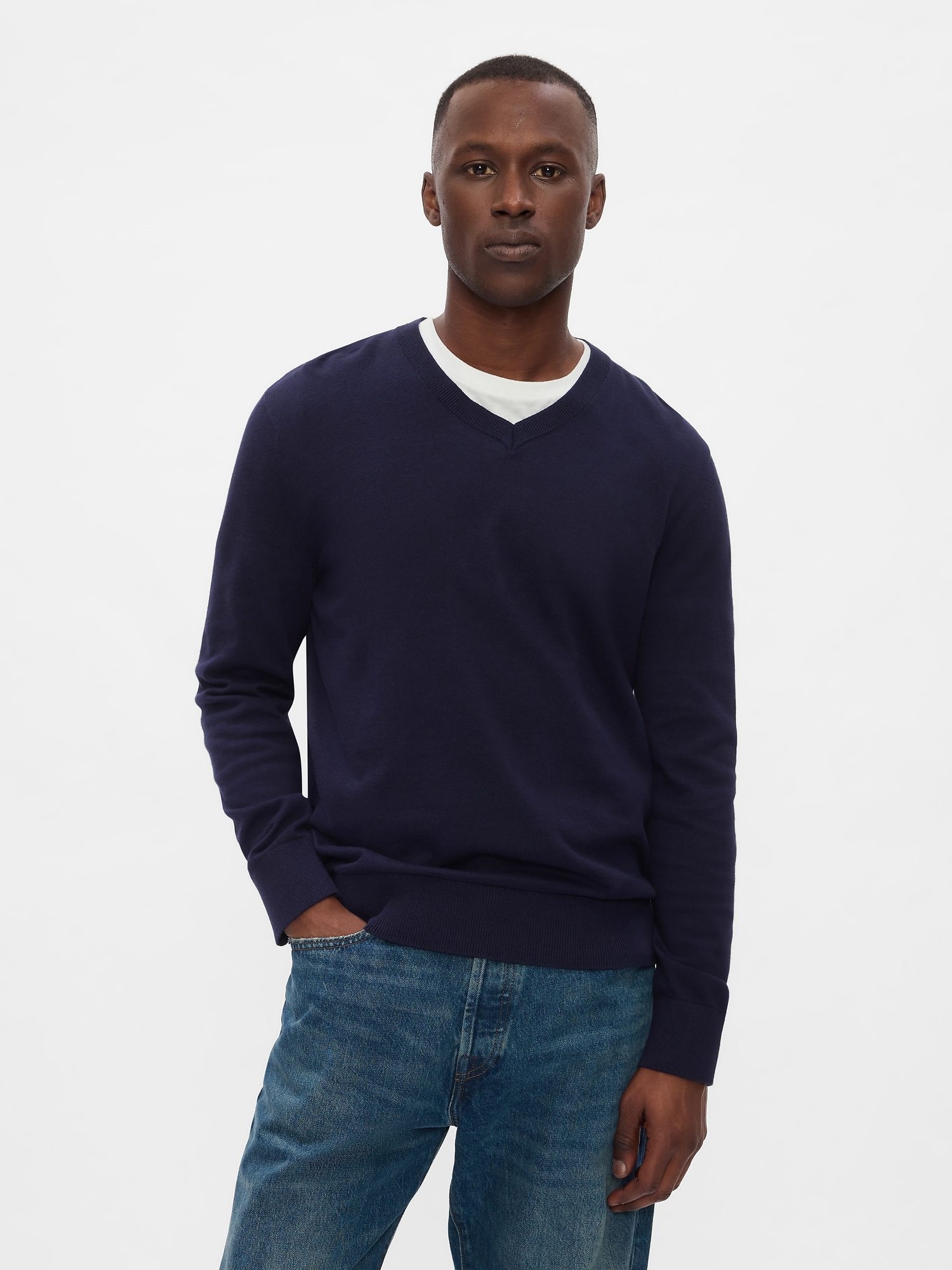 Cotton V-Neck Sweater