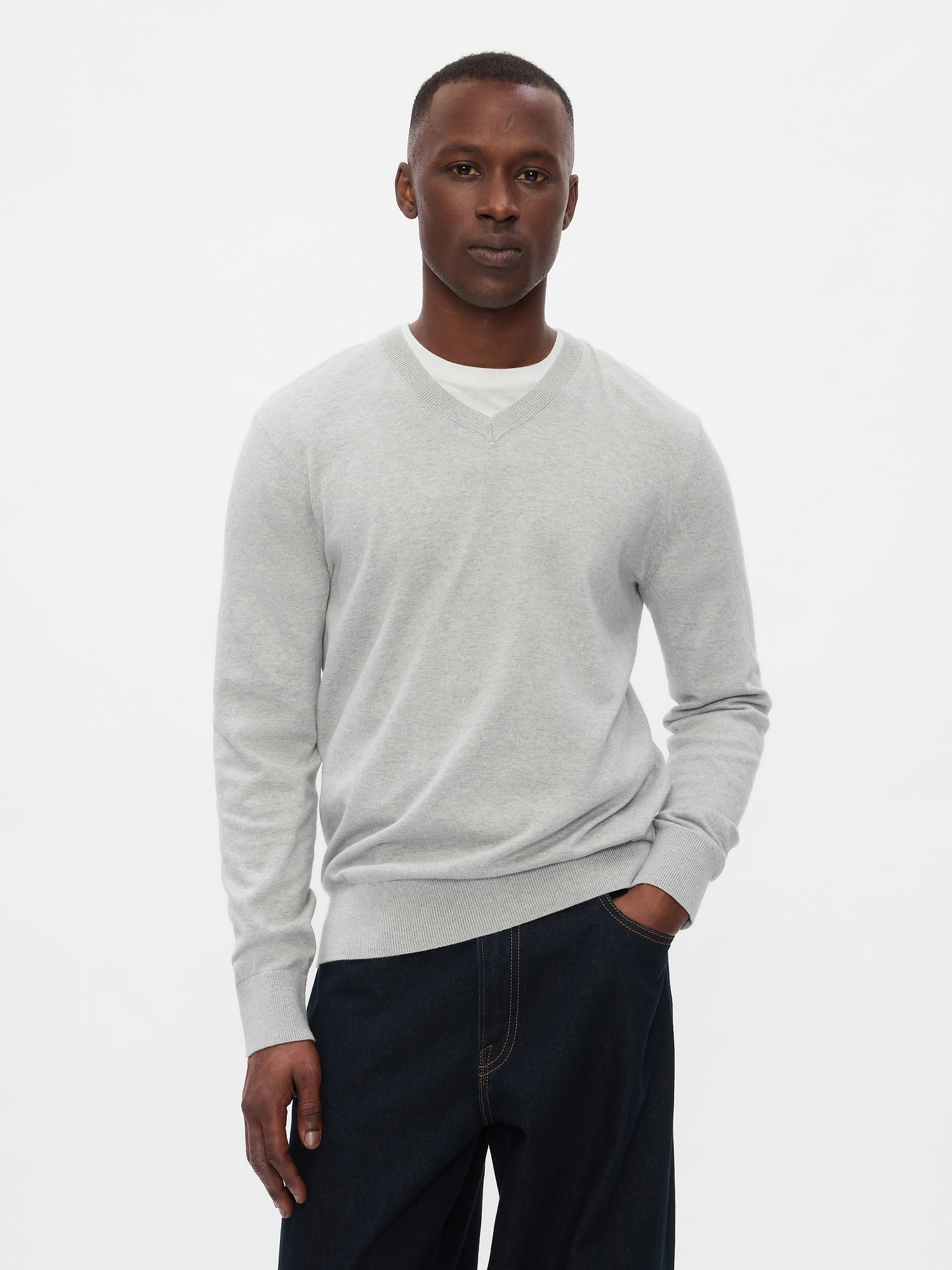 Cotton V-Neck Sweater