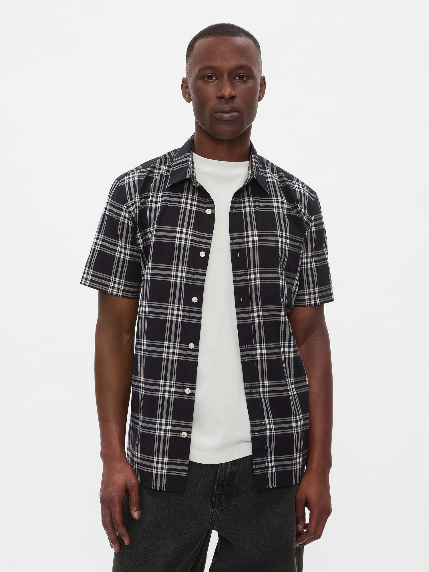 Stretch Poplin Shirt in Standard Fit