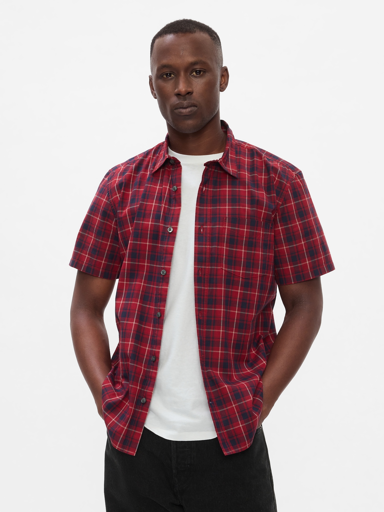 Stretch Poplin Shirt in Standard Fit