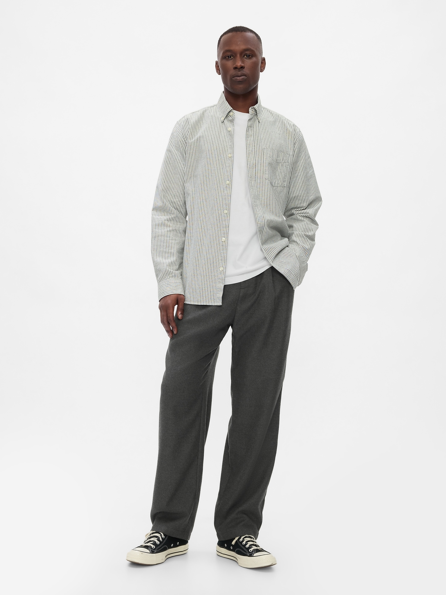 Recycled Baggy Pleated Dress Pants